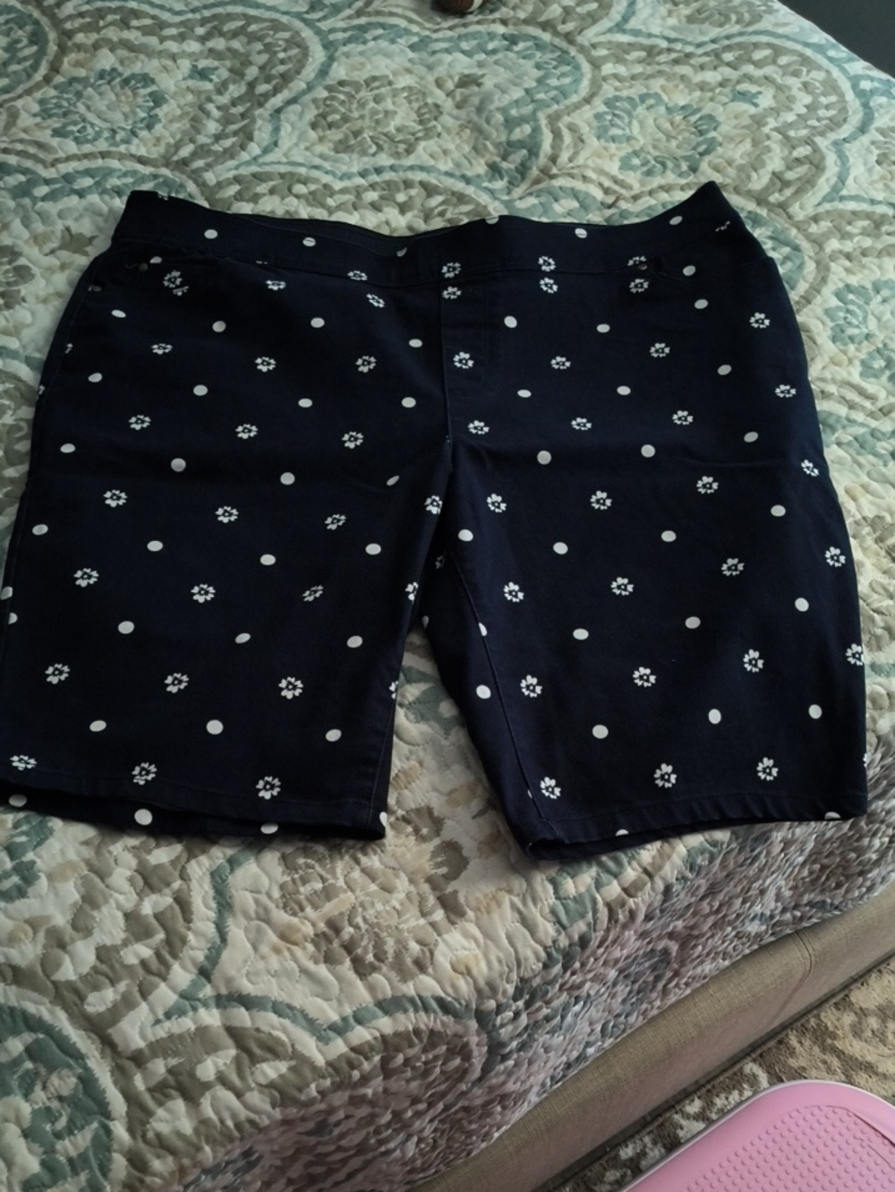 Kim Rogers Navy Textured Waistband Skirt